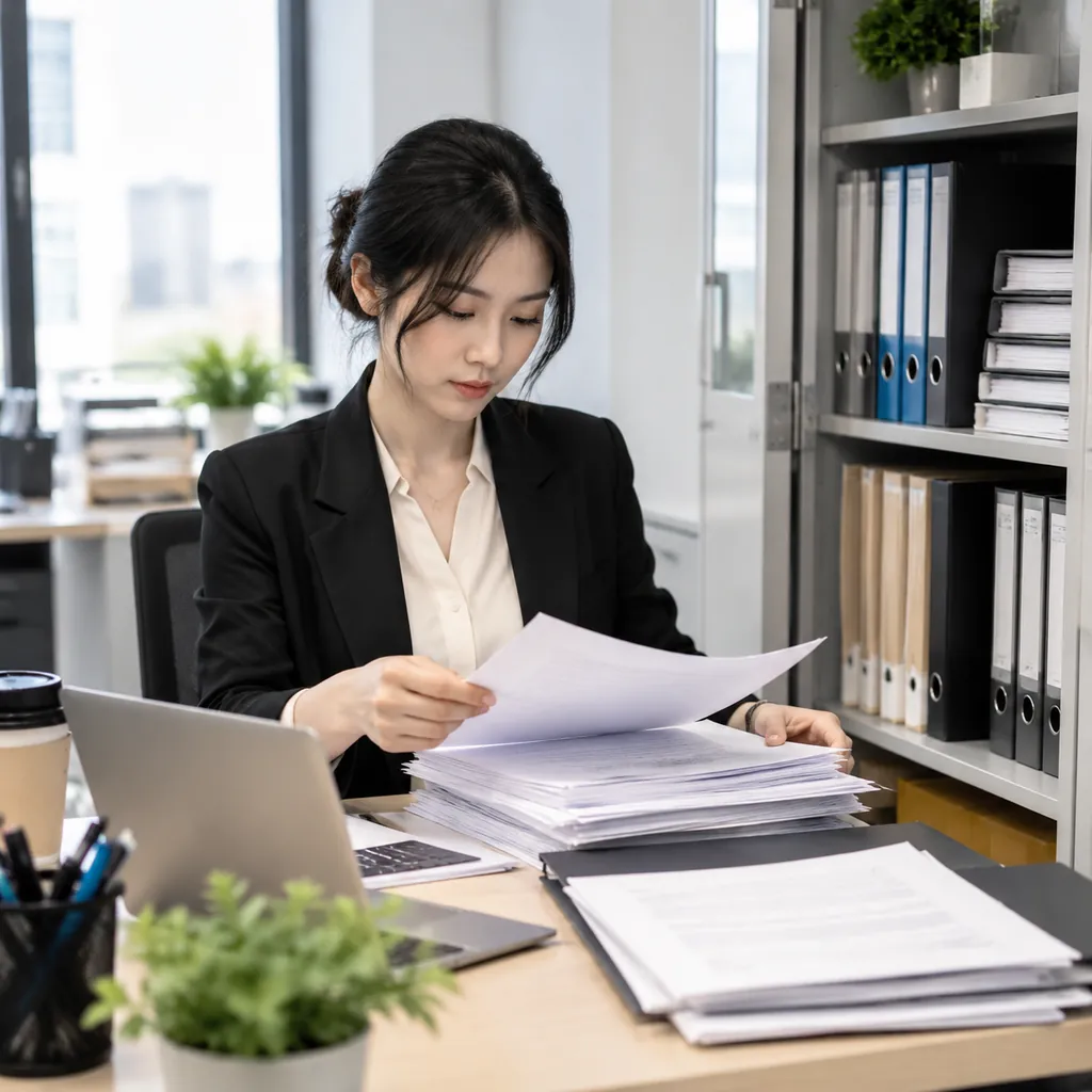 企业人员整理合同档案