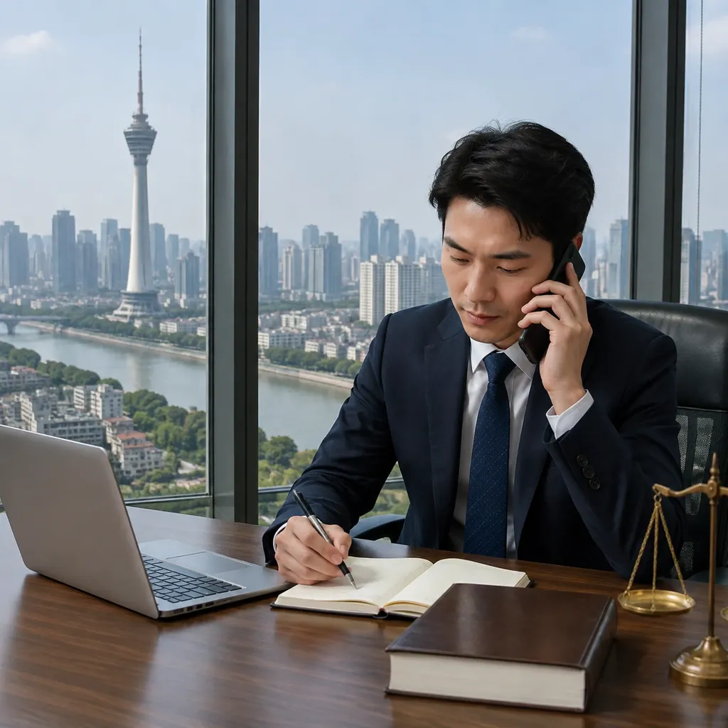 律师接听企业客户咨询电话