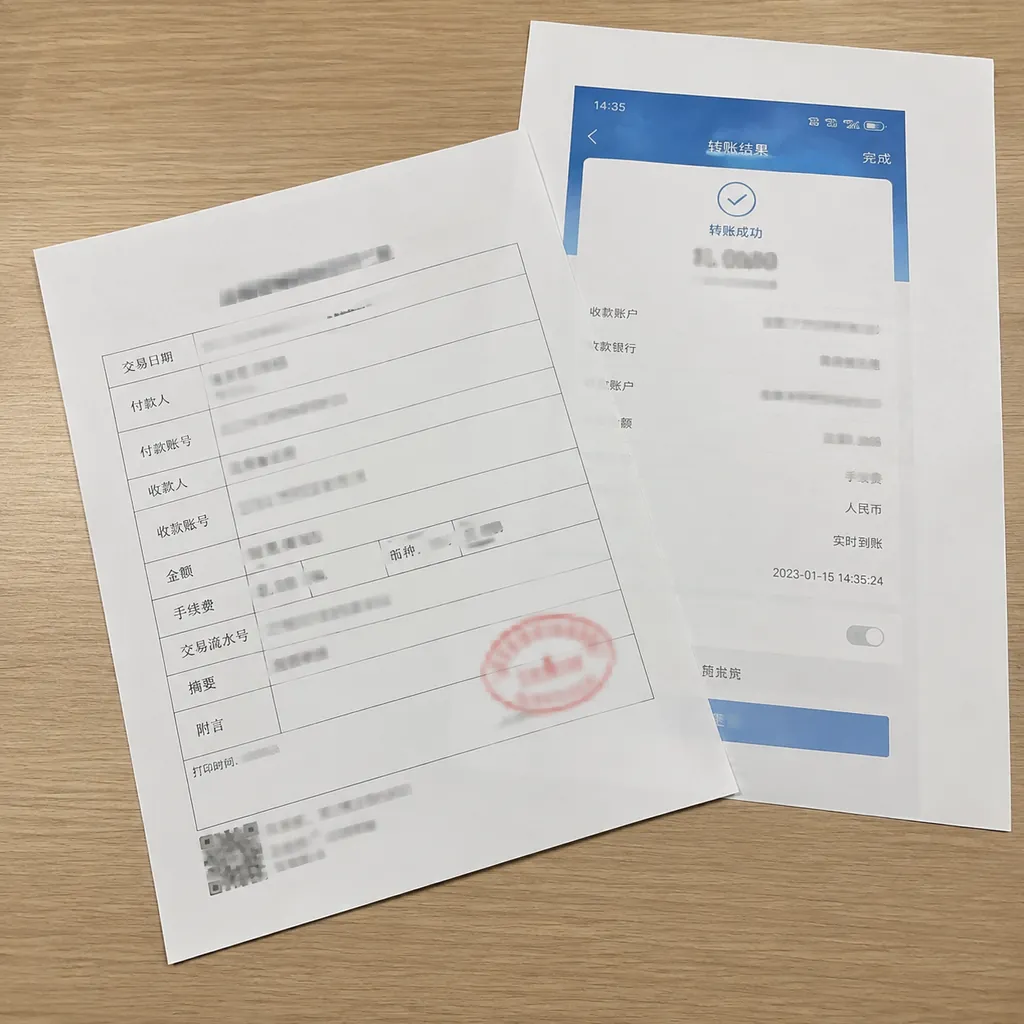 银行转账回单与流水材料